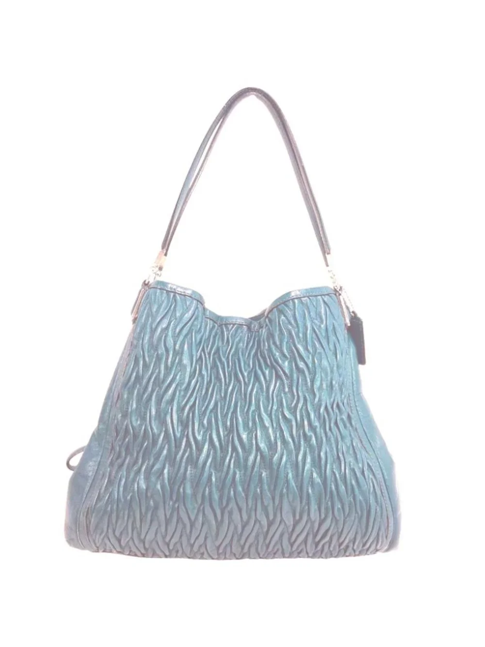 Coach 2013 Teal Madison Phoebe Gathered Twist Leather Shoulder Bag  No. 26257